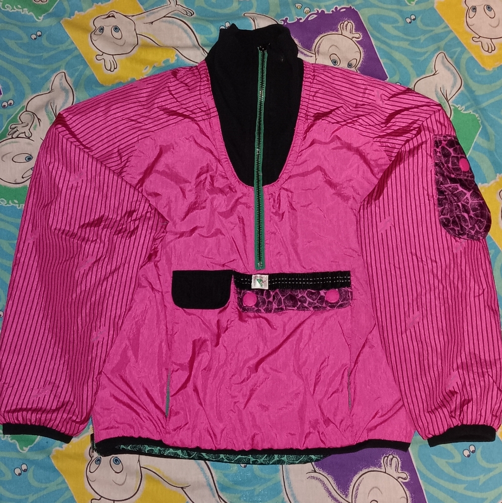 80s Kaelin Ski Pink And Black Vintage Jacket Skiing Winter